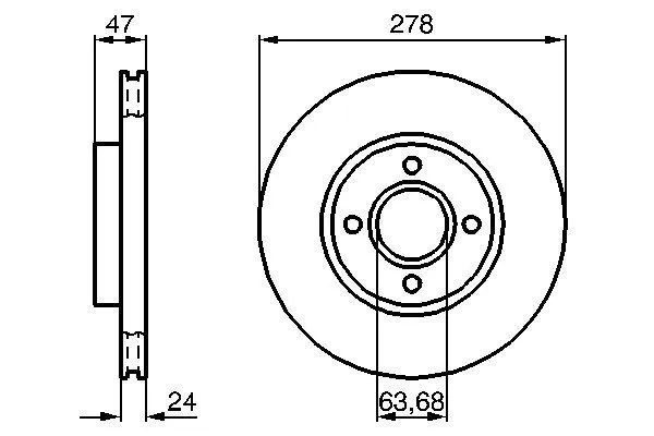 Передние тормозные диски 0986478427 Bosch