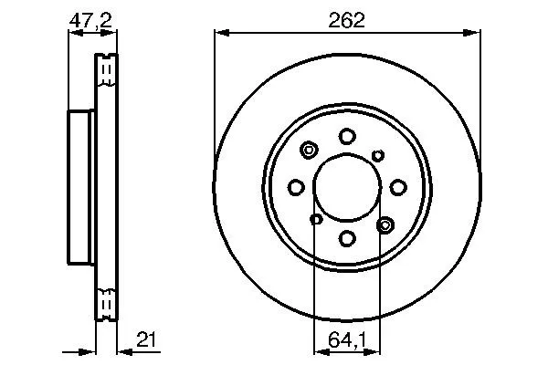 Передние тормозные диски 0986478657 Bosch