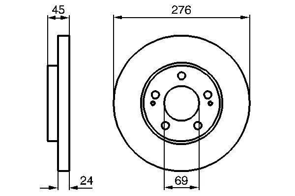 Передние тормозные диски 0986479035 Bosch