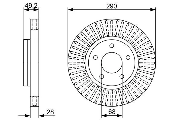 Передние тормозные диски 0986479V48 Bosch