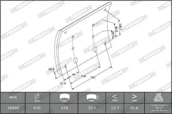 Накладка тормозная задняя (TRUCK) K194881F3672 Ferodo