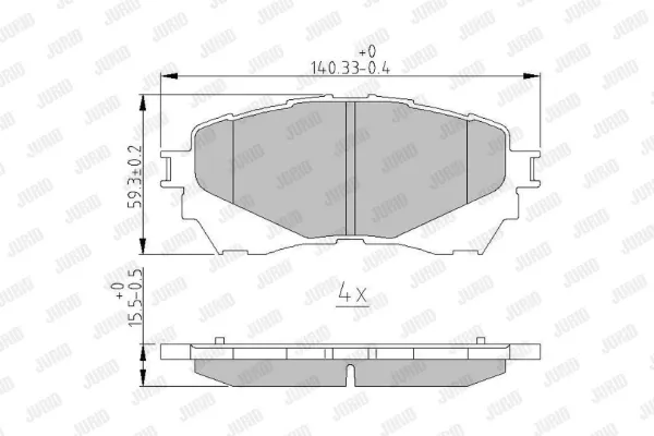 Передние тормозные колодки 573444J Jurid/Bendix