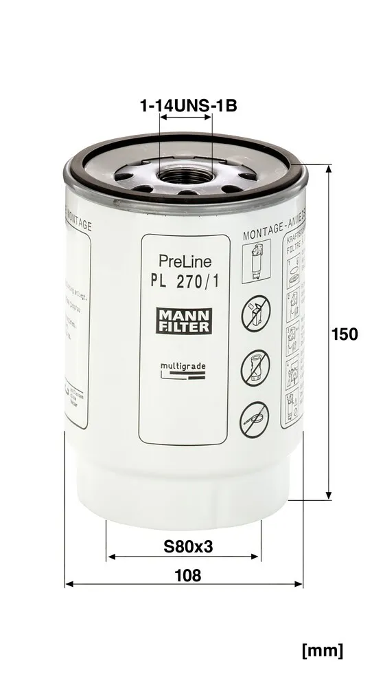 Топливный фильтр PL2701X Mann-Filter