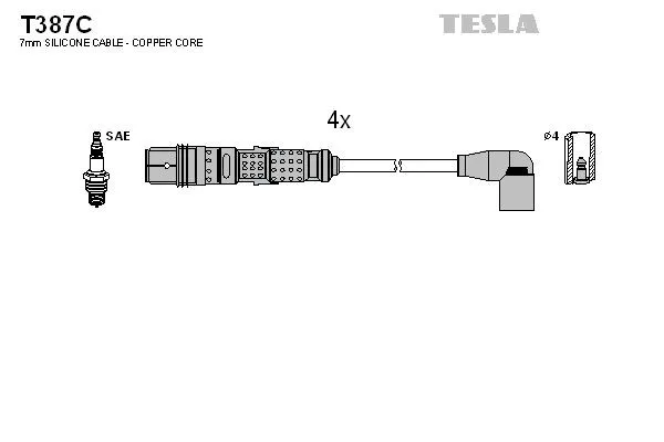 Высоковольтные провода T387C Tesla