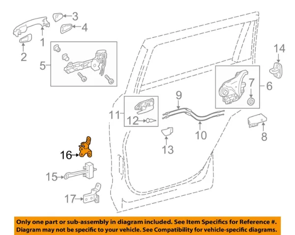 Петля двери задней левой 6876006010 Toyota