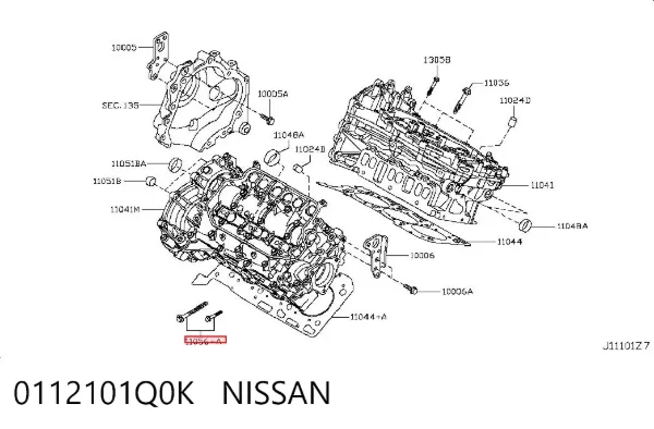 Болт ГБЦ 0112101Q0K Nissan/Infiniti
