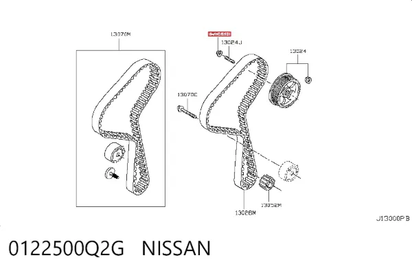 Гайка шестерни распредвала 0122500Q2G Nissan/Infiniti