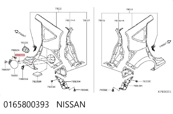 Отбойник лючка бензобака 0165800393 Nissan/Infiniti