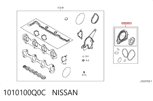 Комплект прокладок 1010100Q0C Nissan/Infiniti