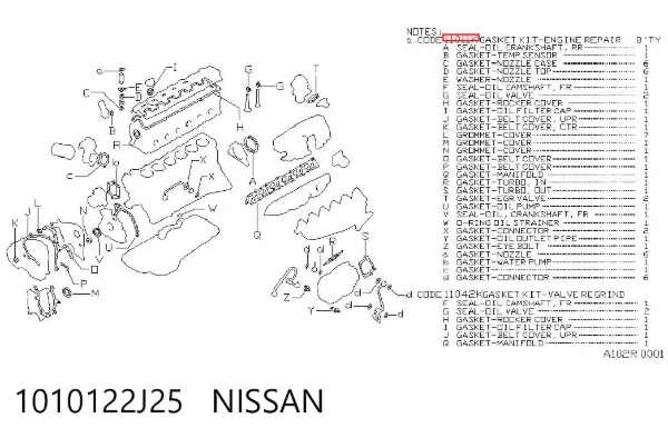 Комплект прокладок Nissan Patrol Y60