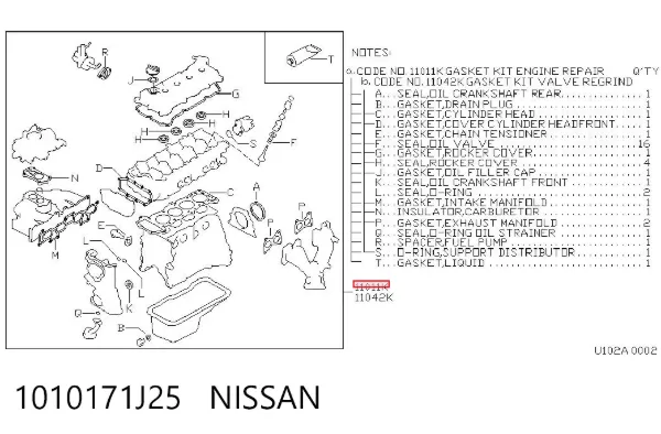Комплект прокладок FS7070 NIPPON MOTORS