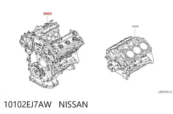 Двигатель 10102EJ7AW Nissan/Infiniti