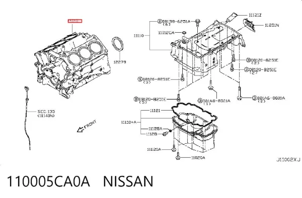 Блок цилиндров двигателя 110005CA0A Nissan/Infiniti
