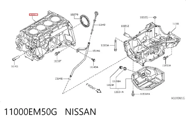 Блок цилиндров двигателя 11000EM50G Nissan/Infiniti