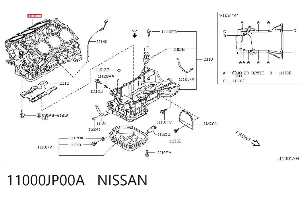 Блок цилиндров двигателя 11000JP00A Nissan/Infiniti