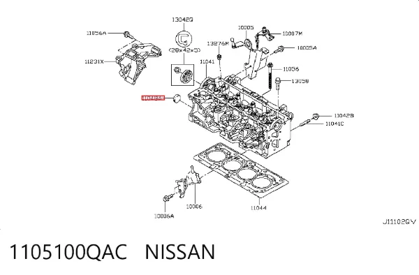 Заглушка ГБЦ 1105100QAC Renault (RVI)