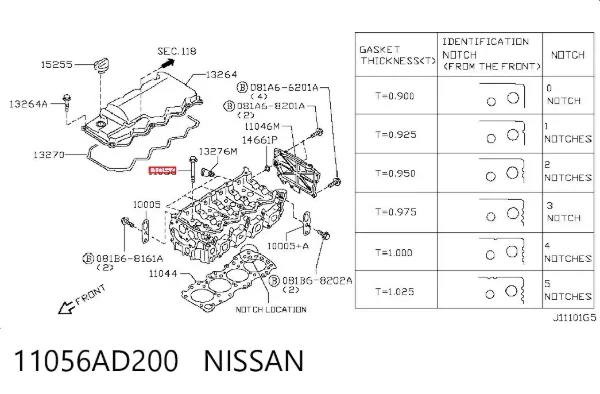 Болт ГБЦ Nissan Pathfinder R51M