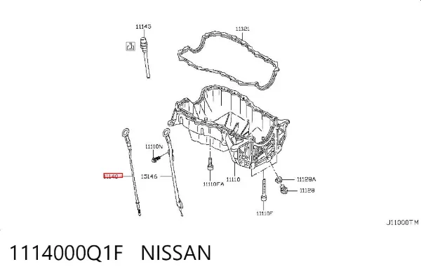 Направляющая индикатора уровня масла в двигателе 1114000Q1F Nissan/Infiniti