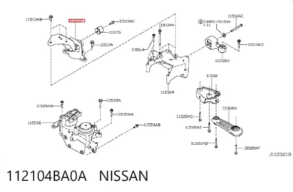 Правая подушка двигателя ST112104BA0A SAT