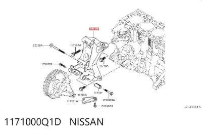 Кронштейн генератора NISSAN 1171000Q1D