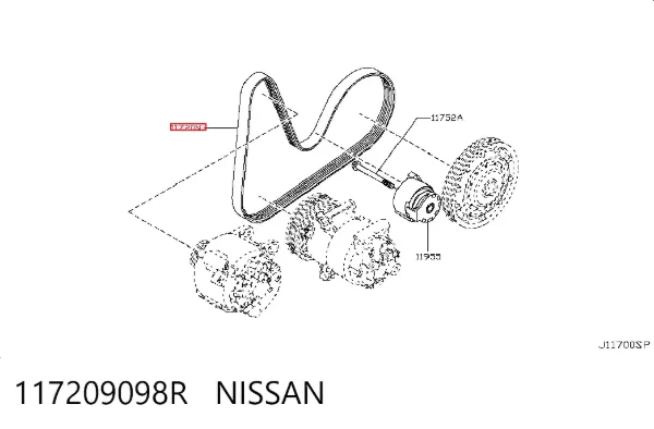 Ремень генератора 117209098R Nissan/Infiniti