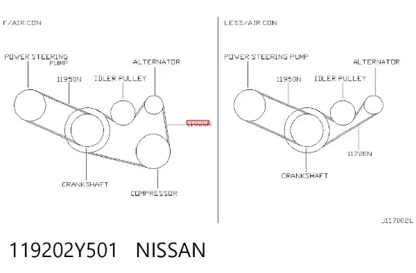 Ремень генератора 119202Y501 Nissan/Infiniti