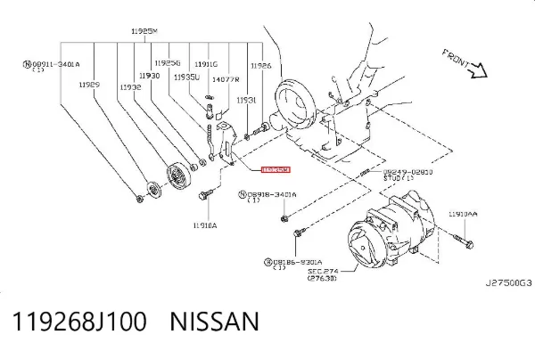  119268J100 Nissan/Infiniti