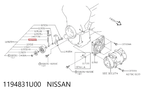  1194831U00 Nissan/Infiniti