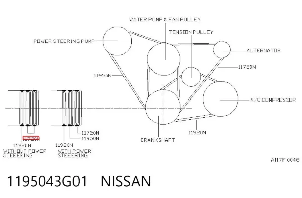 Ремень генератора 1195043G01 Nissan/Infiniti