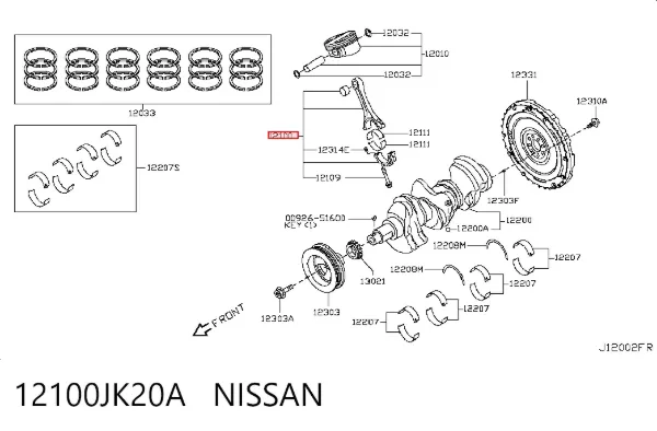 Шатун поршня двигателя 12100JK20A Nissan/Infiniti