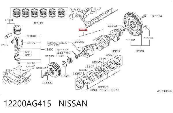 Коленвал 12200AG415 Nissan/Infiniti