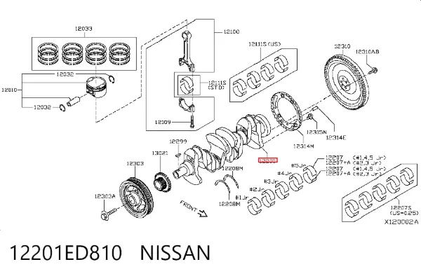 Коленвал 12201ED810 Nissan/Infiniti