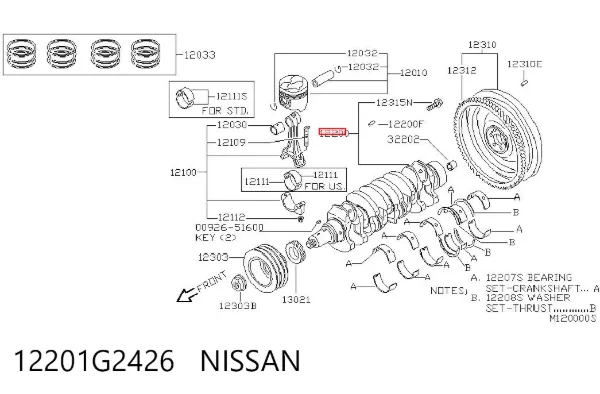 Коленвал 12201G2426 Nissan/Infiniti