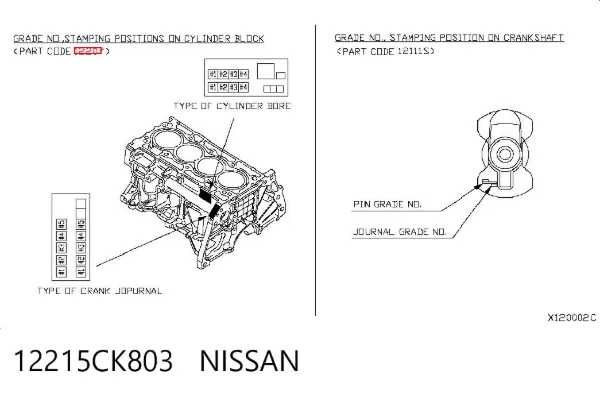 Вкладыши коленвала коренные, комплект, 3-й ремонт (+0,75) 12215CK803 Nissan/Infiniti