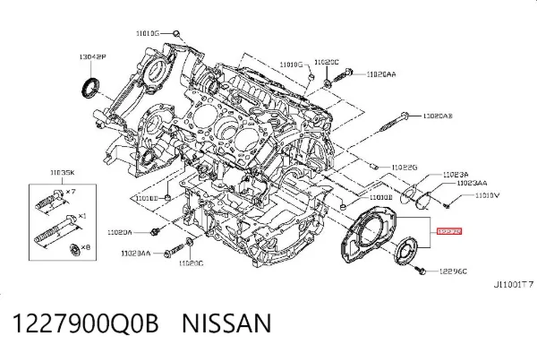 Сальник коленвала задний 1227900Q0B Nissan/Infiniti