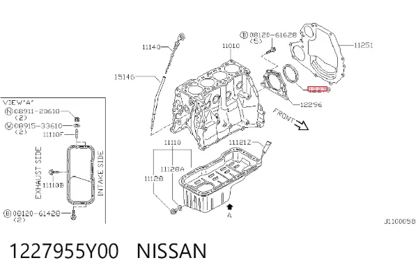Сальник коленвала задний 1227955Y00 Nissan/Infiniti