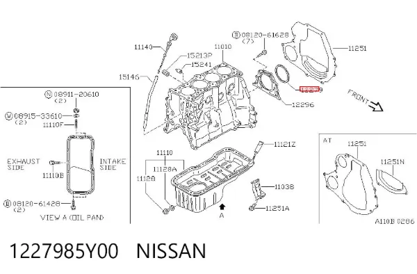 Сальник коленвала задний 1227985Y00 Nissan/Infiniti