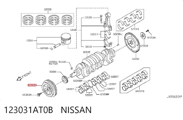 Шкив коленвала 123031AT0B Nissan/Infiniti