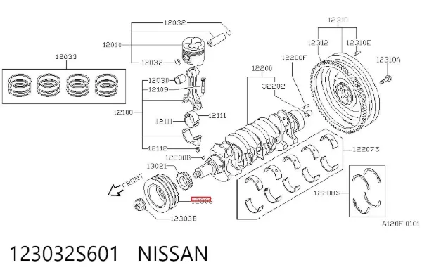 Шкив коленвала 123032S601 Nissan/Infiniti