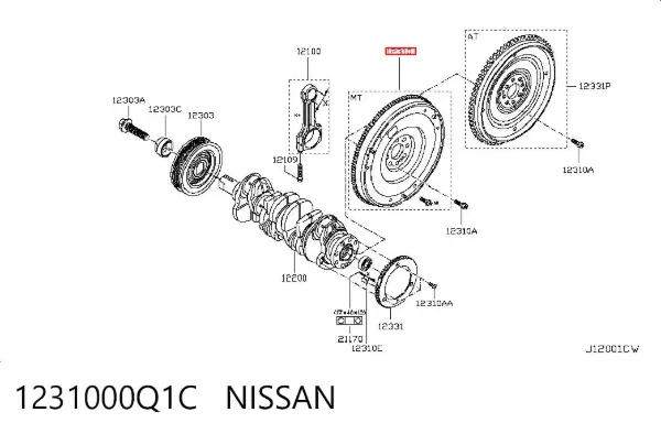 Маховик Nissan Qashqai +2 I