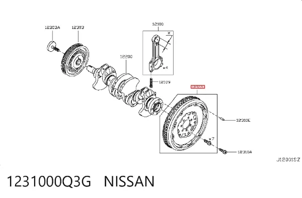 Маховик 1231000Q3G Nissan/Infiniti