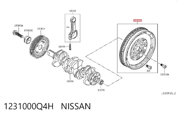 Маховик 1231000Q4H Nissan/Infiniti