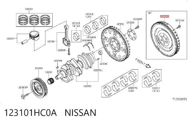 Маховик 123101HC0A Nissan/Infiniti