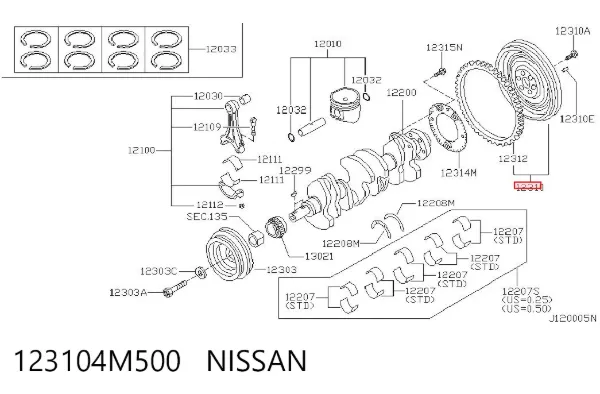 Маховик 123104M500 Nissan/Infiniti