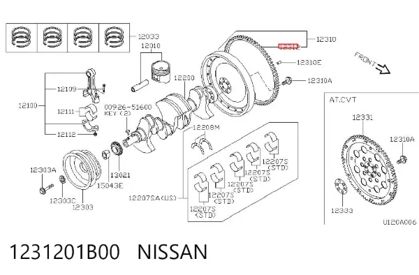 Венец маховика 1231201B00 Nissan/Infiniti