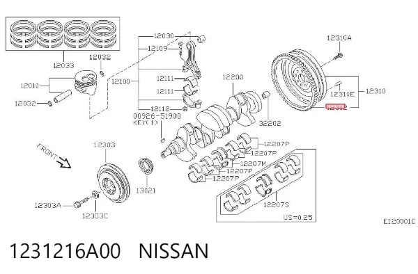 Венец маховика 1231216A00 Nissan/Infiniti