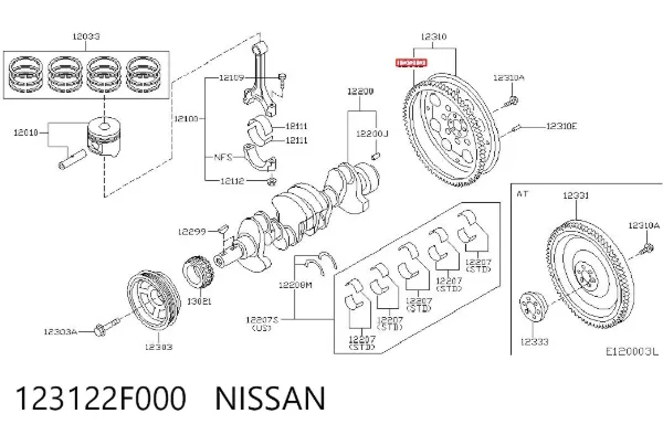 Венец маховика 123122F000 Nissan/Infiniti