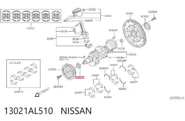 Звездочка привода коленвала 13021AL510 Nissan/Infiniti
