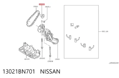 Шестерня привода масляного насоса NISSAN 13021BN701