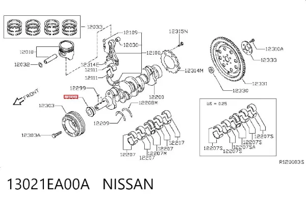 Звездочка привода коленвала 13021EA00A Nissan/Infiniti